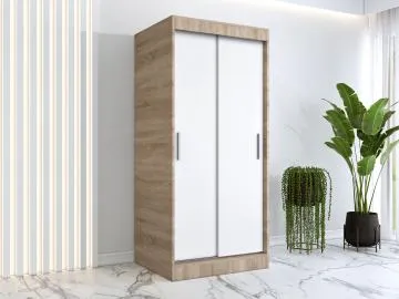 Szafa przesuwna MODUO COMFORT 90 dąb sonoma/biała mat gładka