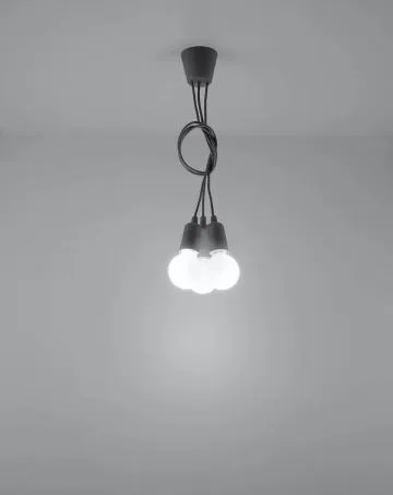 Lampa wisząca DIEGO 3 szara