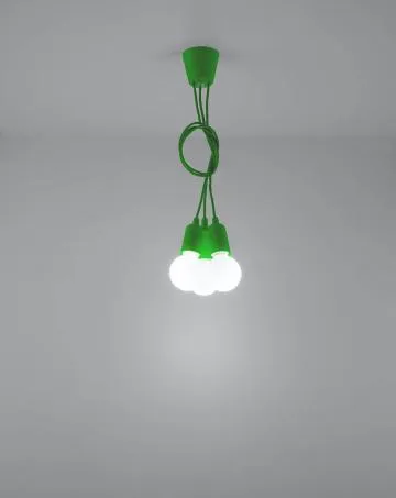 Lampa wisząca DIEGO 3 zielona