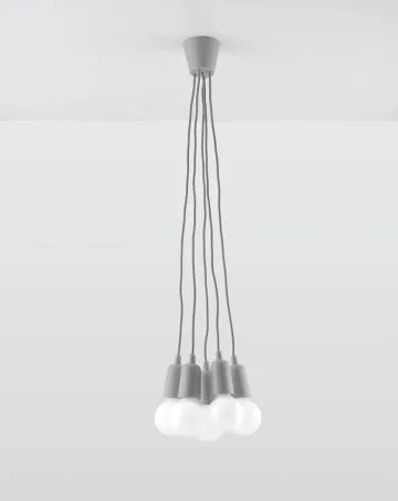 Lampa wisząca DIEGO 5 szara