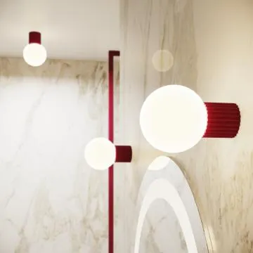 Kinkiet HALO burgund IP44 ryflowany