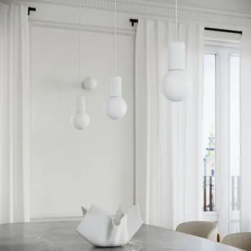 Lampa wisząca HALO 1 biała ryflowana