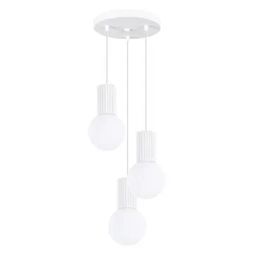 Lampa wisząca HALO 3P biała ryflowana
