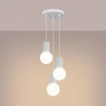 Lampa wisząca HALO 3P biała ryflowana