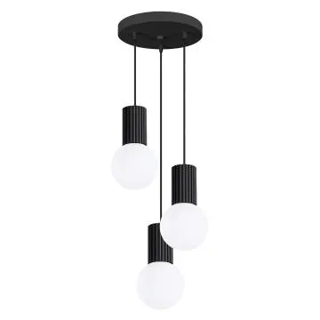 Lampa wisząca HALO 3P czarna ryflowana