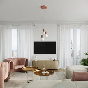 Lampa wisząca HALO 3P mocca ryflowana
