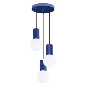 Lampa wisząca HALO 3P ultramaryna ryflowana