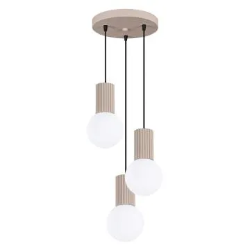 Lampa wisząca HALO 3P taupe ryflowana
