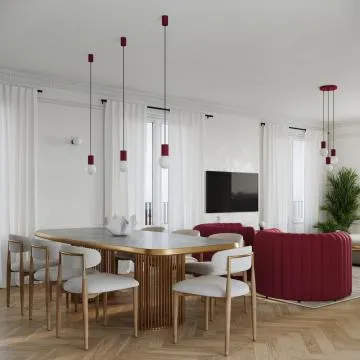 Lampa wisząca HALO 1 burgund ryflowana