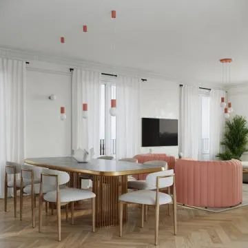 Lampa wisząca HALO 1 brzoskwiniowa ryflowana