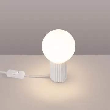 Lampa biurkowa HALO biała ryflowana