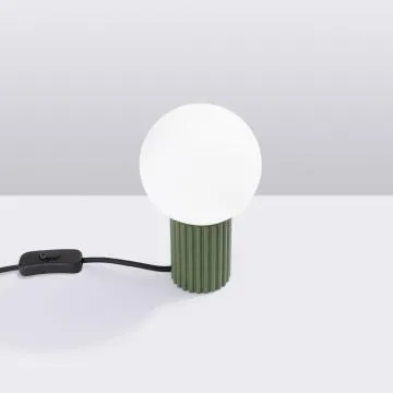 Lampa biurkowa HALO zielona oliwka ryflowana