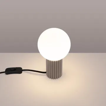 Lampa biurkowa HALO taupe ryflowana