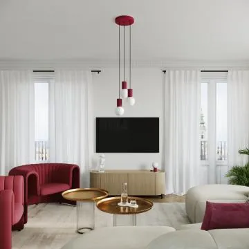 Lampa biurkowa HALO burgund ryflowana