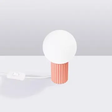 Lampa biurkowa HALO brzoskwiniowa ryflowana