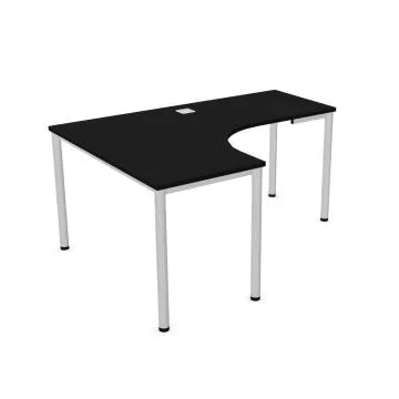 Biurko narożne EASY SPACE I-LEG LS 160x120cm czarne grafitowe