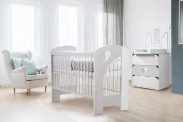Łóżeczko dziecięce MAJA 120x60 białe/szare