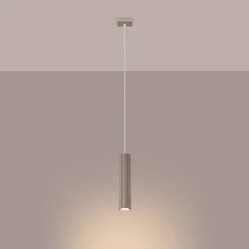 Lampa wisząca KARBON 1 taupe ryflowana