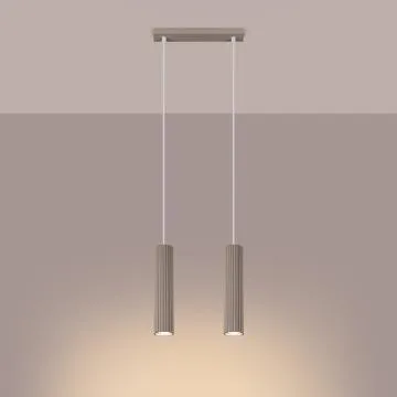 Lampa wisząca KARBON 2 taupe ryflowana