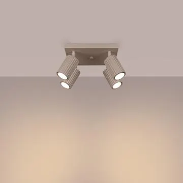 Plafon czteropunktowy KARBON 4 taupe kwadratowy