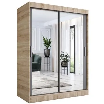 Szafa przesuwna MODUO COMFORT 150 dąb sonoma/antracyt z dwoma lustrami