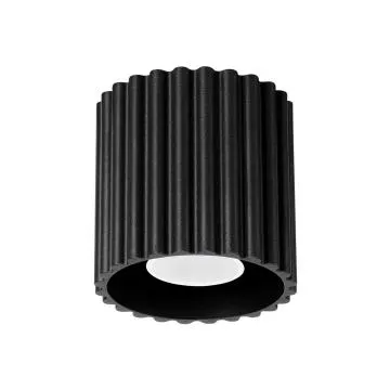 Plafon AURA 1 czarny GU10 ryflowany