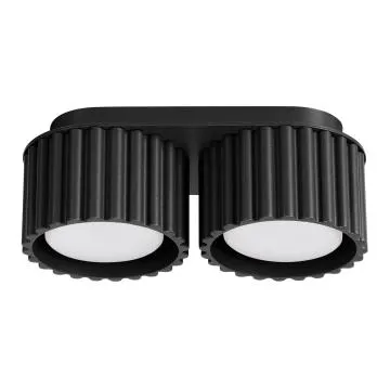 Plafon dwupunktowy AURA 2 czarny Gx53 ryflowany