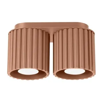 Plafon dwupunktowy AURA 2 mocca GU10 ryflowany