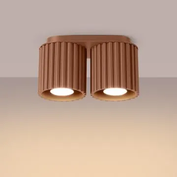 Plafon dwupunktowy AURA 2 mocca GU10 ryflowany