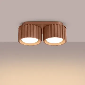 Plafon dwupunktowy AURA 2 mocca GX53 ryflowany