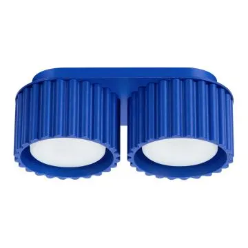 Plafon dwupunktowy AURA 2 ultramaryna GX53 ryflowany