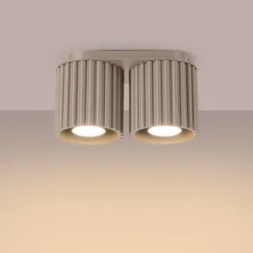 Plafon dwupunktowy AURA 2 taupe GU10 ryflowany