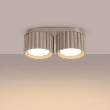 Plafon dwupunktowy AURA 2 taupe GX53 ryflowany