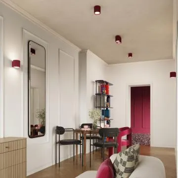 Plafon AURA 1 burgund GU10 ryflowany