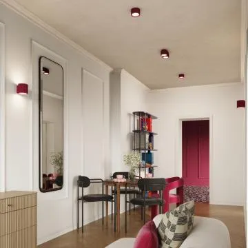 Plafon dwupunktowy AURA 2 burgund GX53 ryflowany