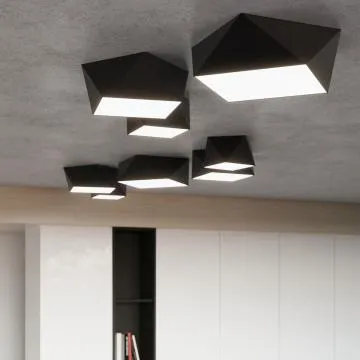 Plafon HEXA 35 czarny geometryczny