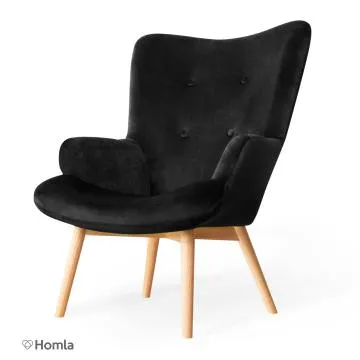 Fotel tapicerowany MOSS VELVET czarny