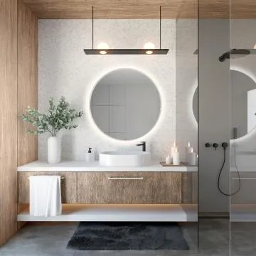 Lustro łazienkowe ZIRCON BETON 100 z oświetleniem LED