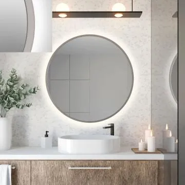 Lustro łazienkowe ZIRCON BETON 70 z oświetleniem LED