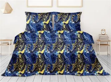 Pościel satynowa Gold Line 140x200 Galaxy granatowa