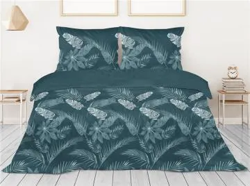 Pościel satynowa Gold Line 140x200 Misty Jungle zielona
