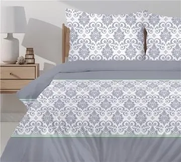 Pościel bawełniana Greno Premium Paradis Nature 160x200 cm szara