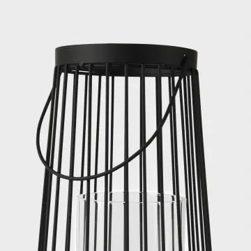 Lampion VERANO metalowa czarna 20x40 cm 735738