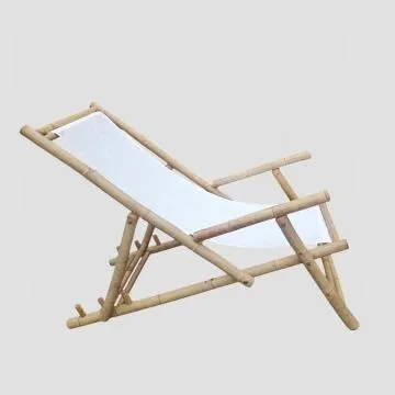 Leżak bambusowy MARE z podłokietnikami 139x60x11cm biały