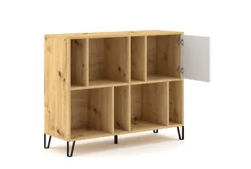 Regał BILBAO 1D dąb artisan/biały mat