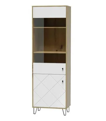 Witryna BILBAO 2D dąb artisan/biały mat
