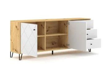 Komoda BILBAO 183 dąb artisan/biały mat