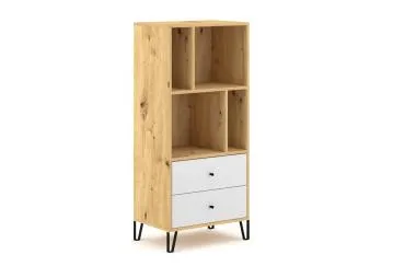 Regał BILBAO 2S dąb artisan/biały mat