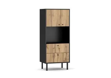 Komoda wysoka BOSPE 60 2S2D czarna/wotan