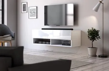 Szafka RTV DERBY 100cm biały mat/biały połysk